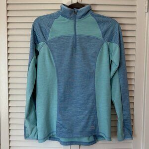 LL Bean kids quarter zip two-tone blue XL 18